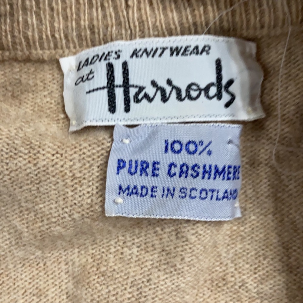 Harrods cream 100% pure cashmere made in Scotland, size L/XL - Picture 5 of 6